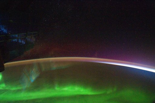 "Aurora Australis, Airglow, Terminator  view taken by the Expedition 29 crew"