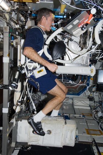 Burbank uses the PPFS Hardware while exercising on the CEVIS