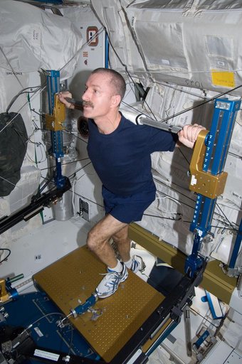 Burbank exercises on the ARED in the Node 3
