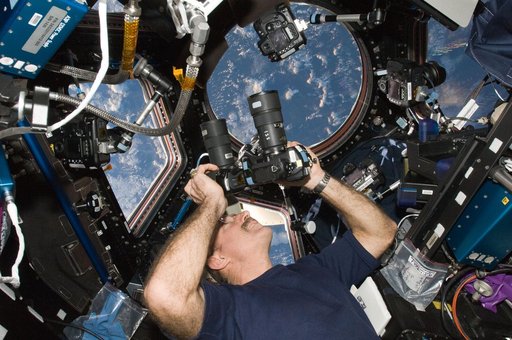 Burbank uses still cameras in the Cupola Module