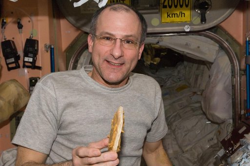 Pettit enjoys snack in the Node 1