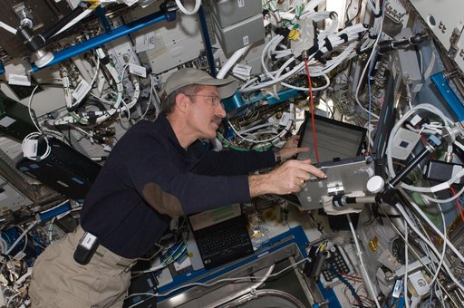 Burbank during checkout and activities session of Robonaut 2