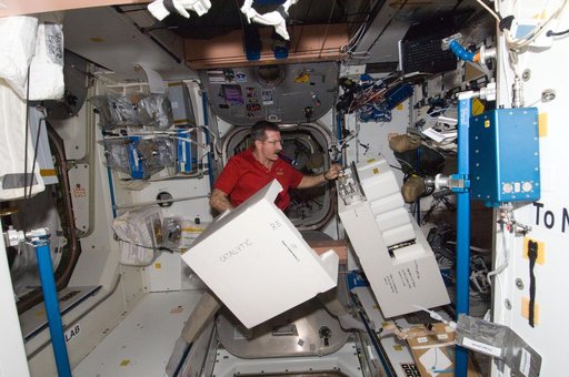 Burbank works on the WRS-1 in the Node 1
