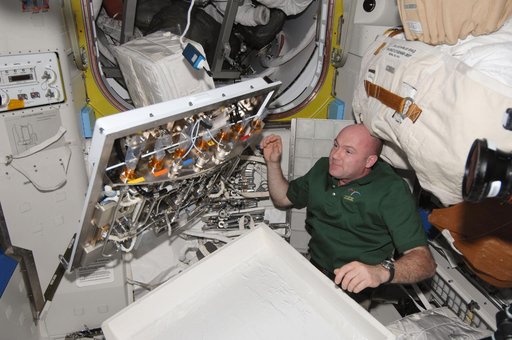 Kuipers during photo documentation of the fluid and electrical interfaces on the UIA