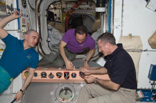 Expedition 30 crewmembers in the Node 1