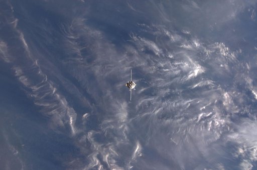 Unpiloted Progress approaching the ISS