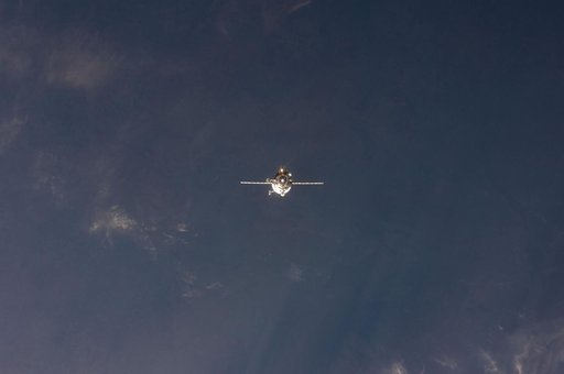 Unpiloted Progress approaching the ISS