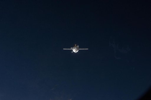 Unpiloted Progress approaching the ISS