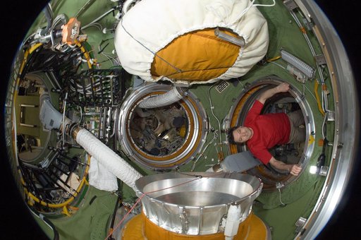 Kononenko in Fisheye View of SM Transfer Compartment