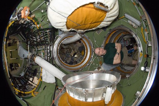 Pettit in Fisheye View of SM Transfer Compartment