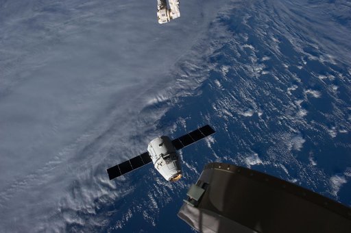 Dragon Spacecraft released by SSRMS