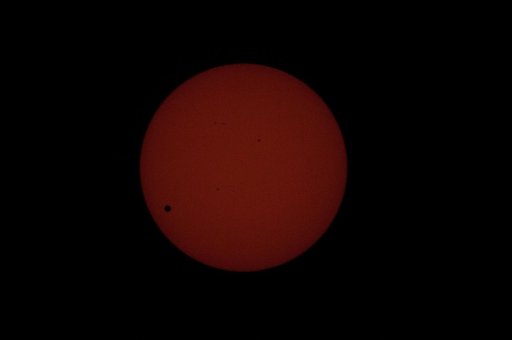 Solar Observations taken during the Transit of Venus (Between Second and Third Contacts)