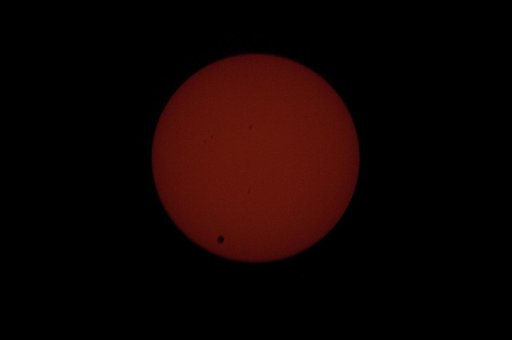Solar Observations taken during the Transit of Venus (Between Second and Third Contacts)