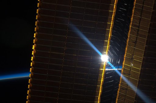 Close-up View of Port Solar Arrays