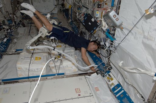 FE Hoshide during Housekeeping Operations in the JPM