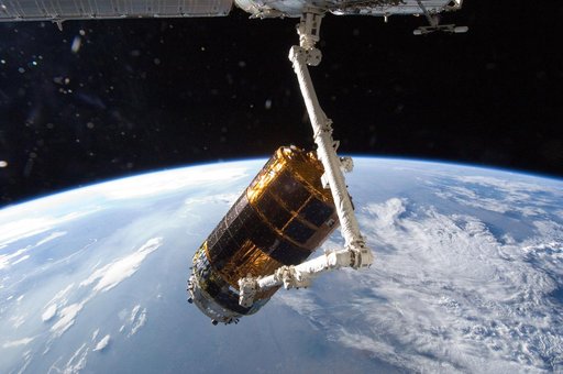 View of HTV3 grappled by SSRMS