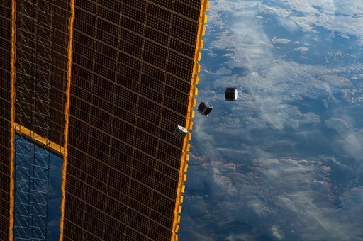 Three small deployed satellites