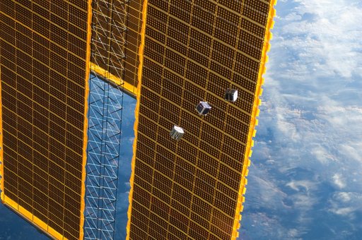 Three small deployed satellites