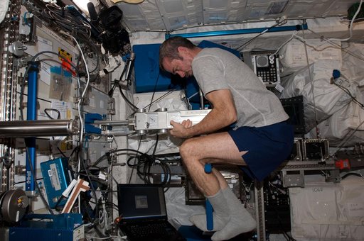 Hadfield using the SLAMMD in the Columbus Module