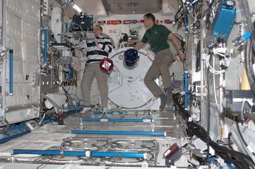 Ford and Marshburn conducts a session of the SPHERES ZR