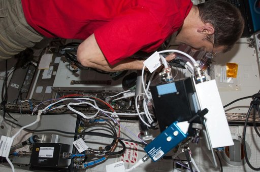 Marshburn conducts a ham radio session