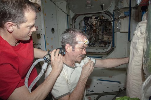 Marshburn gives Hadfield a Haircut in Node 1