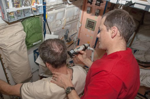 Marshburn gives Hadfield a Haircut in Node 1