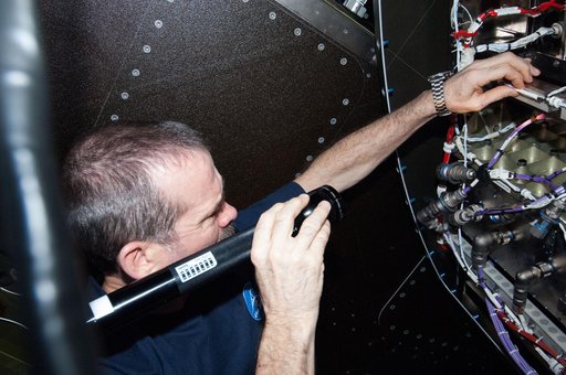 Hadfield during HRCS Ku Comm Unit 1 Installation