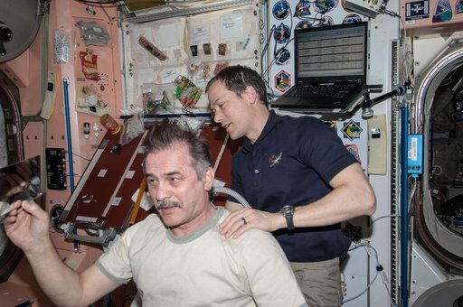 Marshburn gives Vinogradov a haircut in Node 1