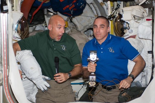 Parmitano and Cassidy in the Airlock
