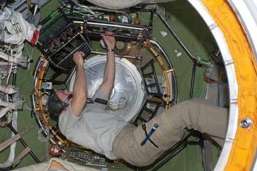 Parmitano in Transfer compartment