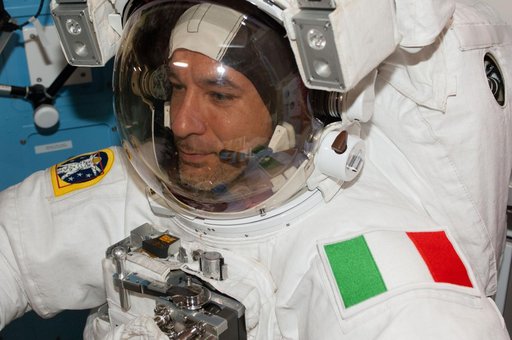 Parmitano in in Airlock preparing for EVA