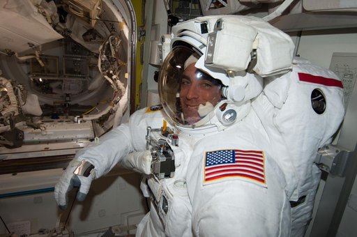 Photos taken inside ISS during EVA day