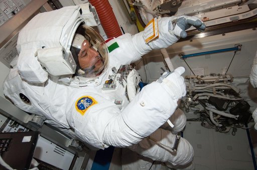 Photos taken inside ISS during EVA day