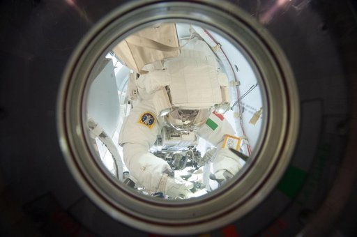 Photos taken inside ISS during EVA day