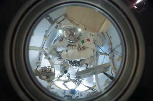 Photos taken inside ISS during EVA day