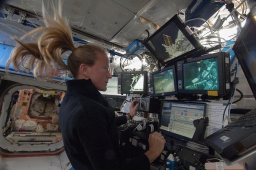 Photos taken inside ISS during EVA day
