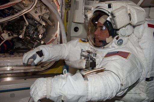 EVA 23 prep in the Quest airlock