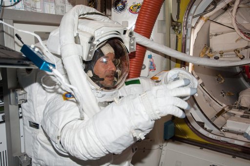 EVA 23 prep in the Quest airlock