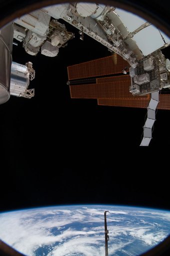 Antenna and solar arrays from Soyuz spacecraft
