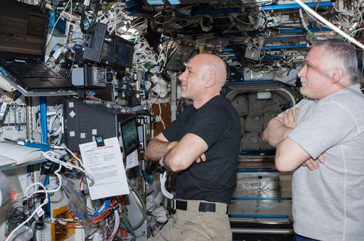 Yurchikhin and Parmitano in U.S. Laboratory