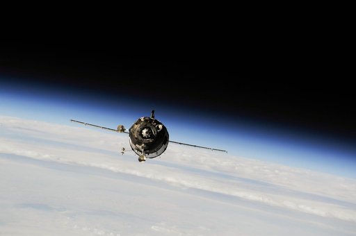 Soyuz TMA-10M spacecraft approach to ISS