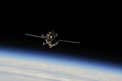 Soyuz TMA-10M spacecraft approach to ISS