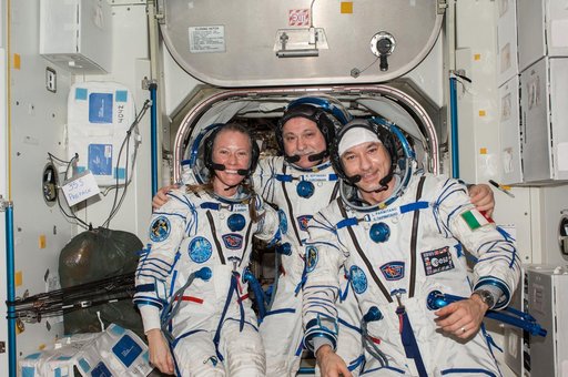 "Portrait of Yuchirkin, Nyberg and Parmitano in Node 4"