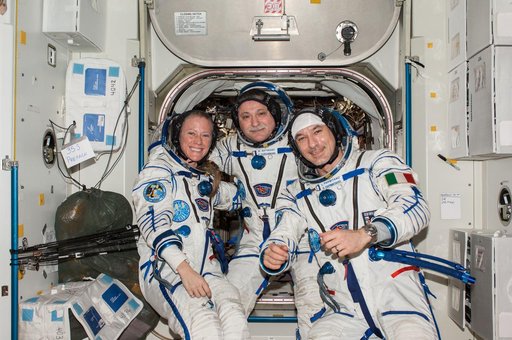 "Portrait of Yuchirkin, Nyberg and Parmitano in Node 7"