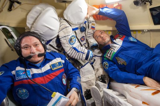 Yurchikhin and Parmitano in Soyuz spacecraft