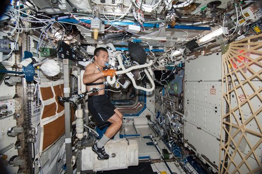 Wakata during Sprint VO2 Experiment