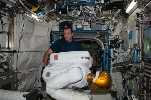 Mastracchio prepares Robonaut for Taskboard Operations