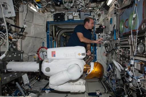 Mastracchio prepares Robonaut for Taskboard Operations