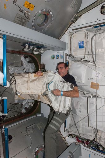 Mastracchio during Cygus Cargo Preparation in the Node 2